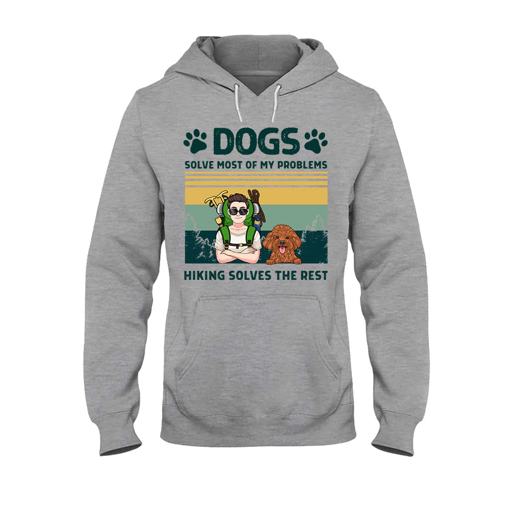 Les chiens et la randonnée résolvent mes problèmes - T-shirt et sweat à capuche de randonnée personnalisés