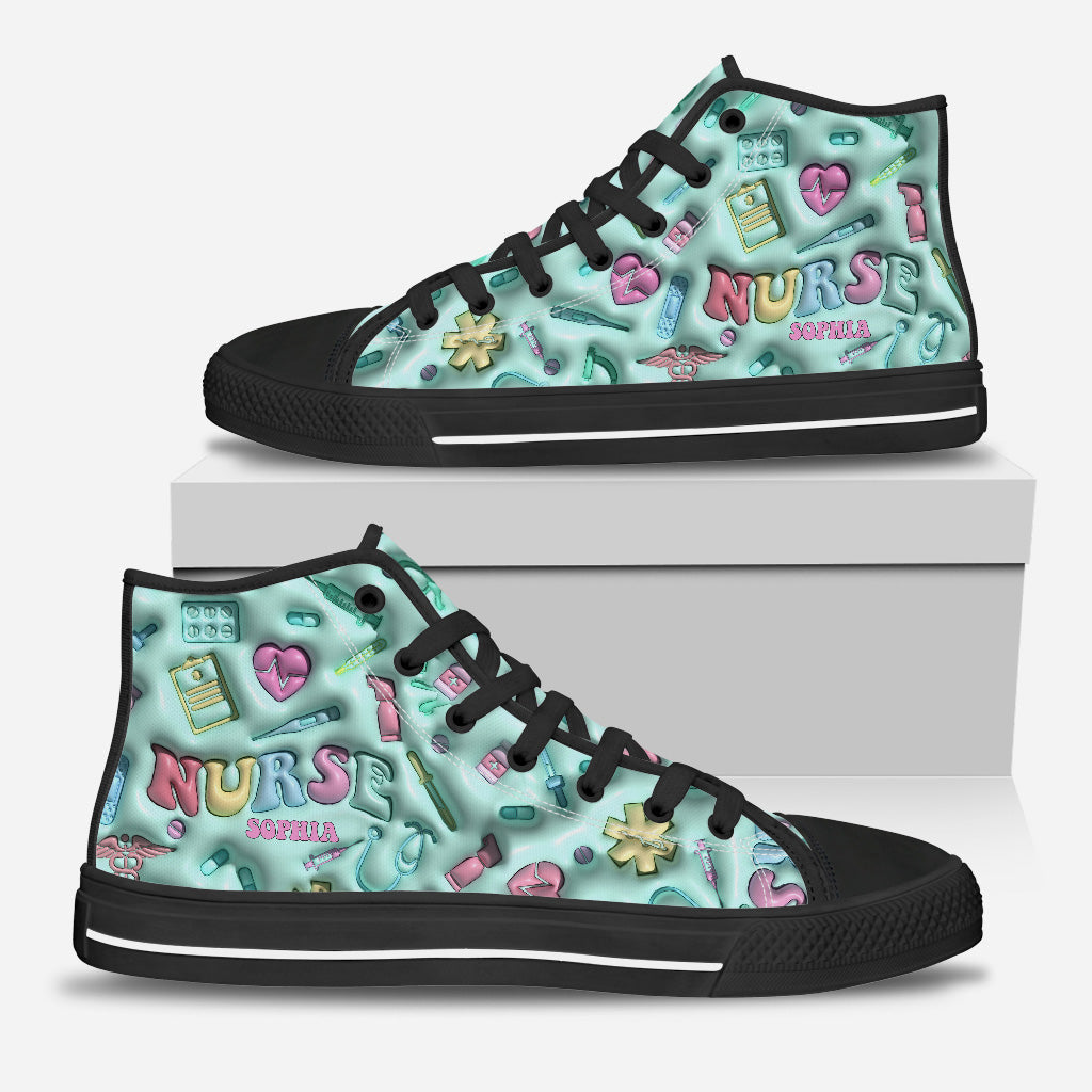 Nurse Life - Personalized Nurse High Top Shoes