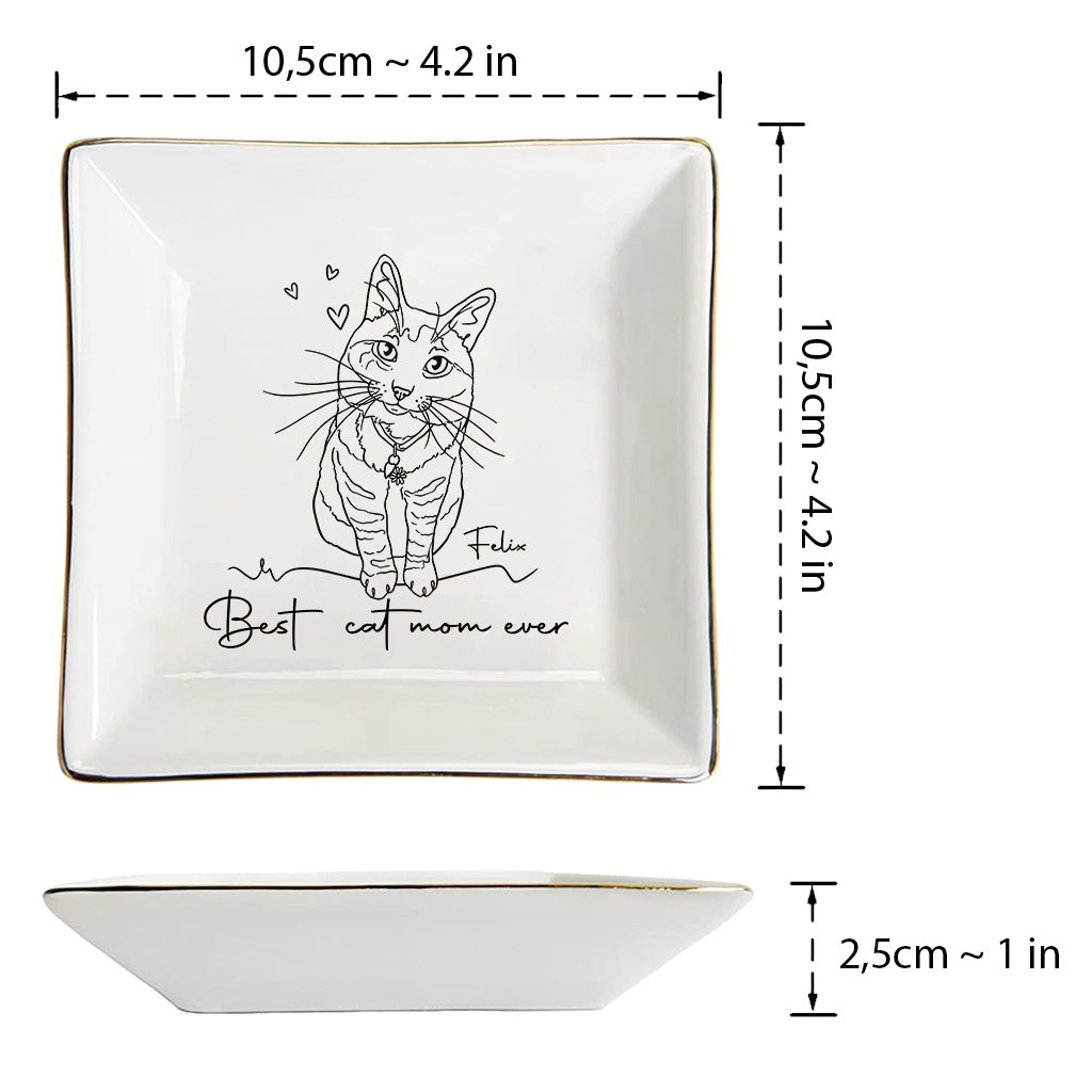 Best Cat Mom / Dog Mom Ever - Gift for cat lovers, dog lover - Personalized Jewelry Dish