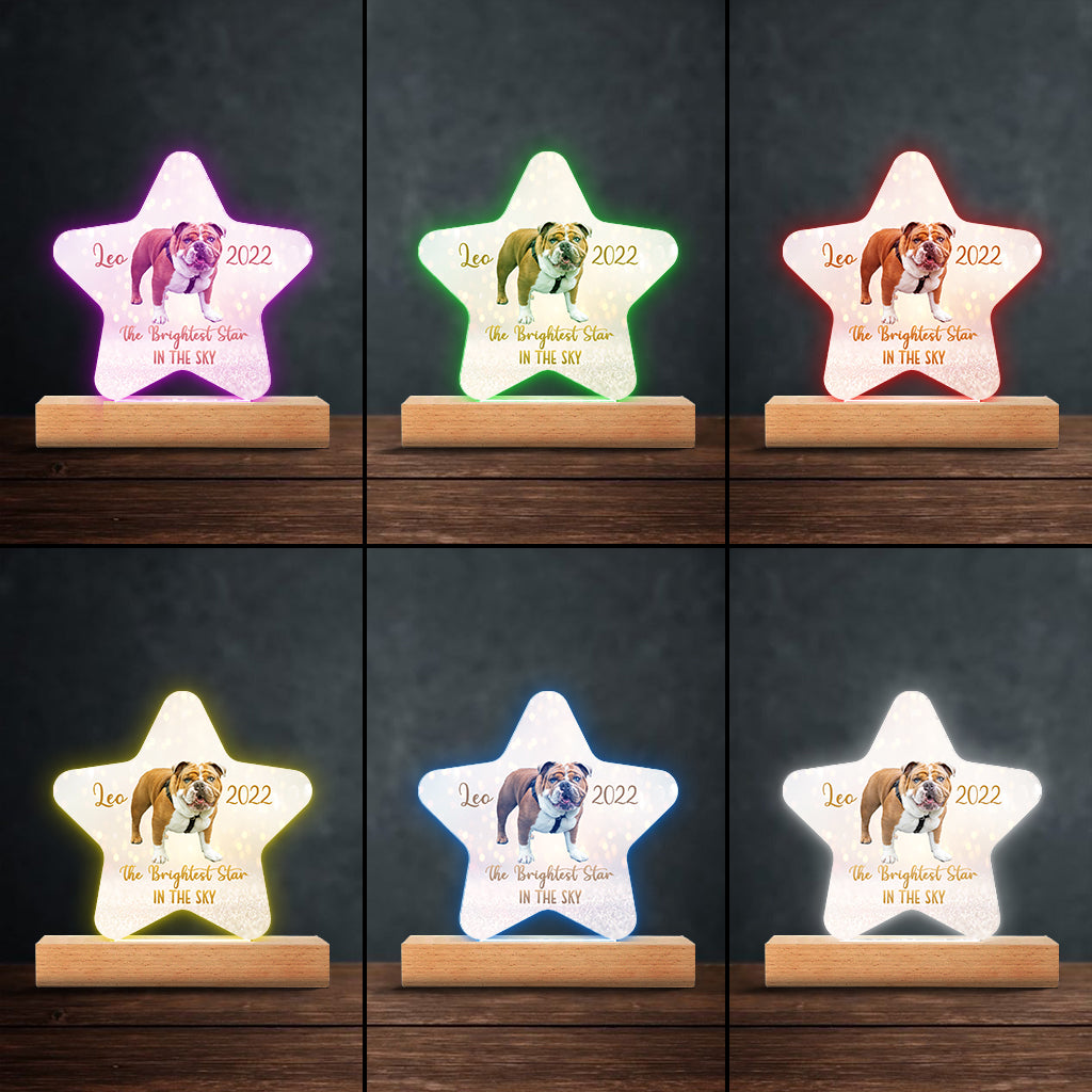 The Brightest Star In The Sky - Cat gift for who lose cat - Personalized Shaped Plaque Light Base