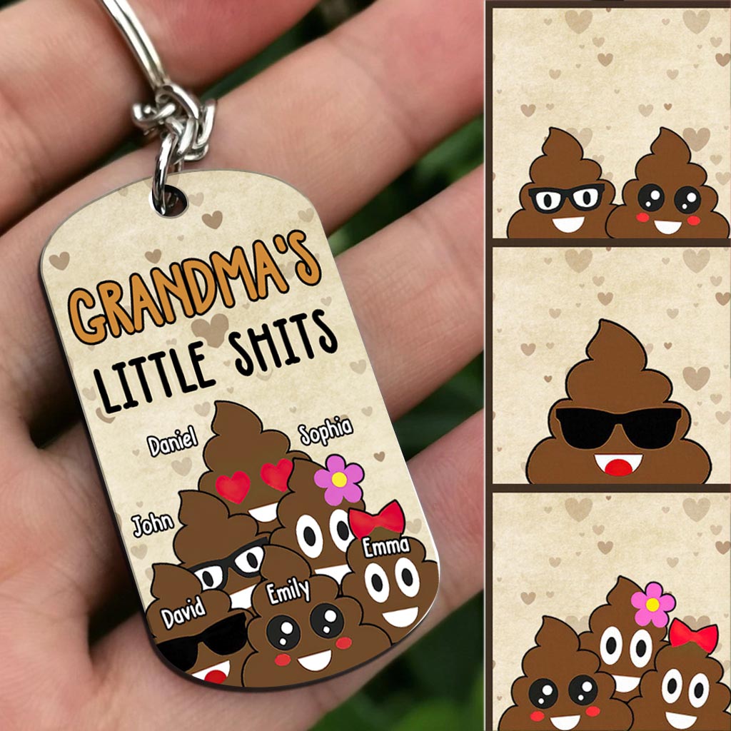 Dad's Little Cuties - Gift for dad, grandma, grandpa, mom, uncle, aunt - Personalized Stainless Steel Keychain