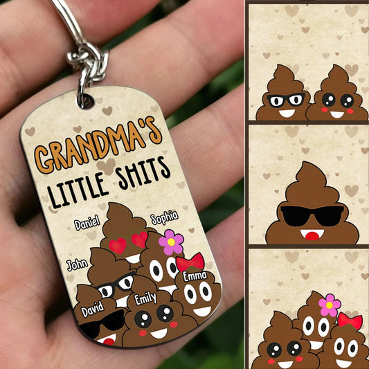 Dad's Little Cuties - Gift for dad, grandma, grandpa, mom, uncle, aunt - Personalized Stainless Steel Keychain