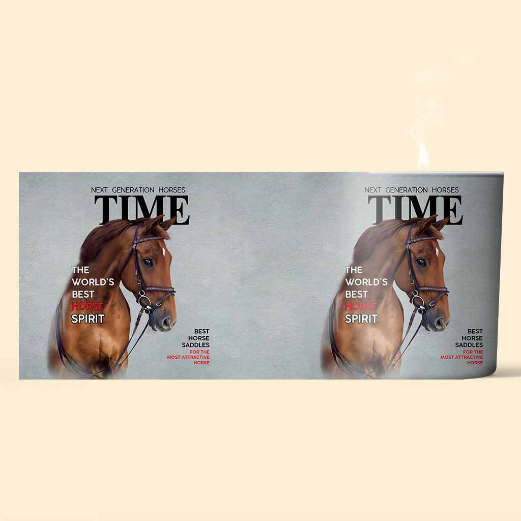 Magazine Covers - Personalized Horse Candle With Wooden Lid