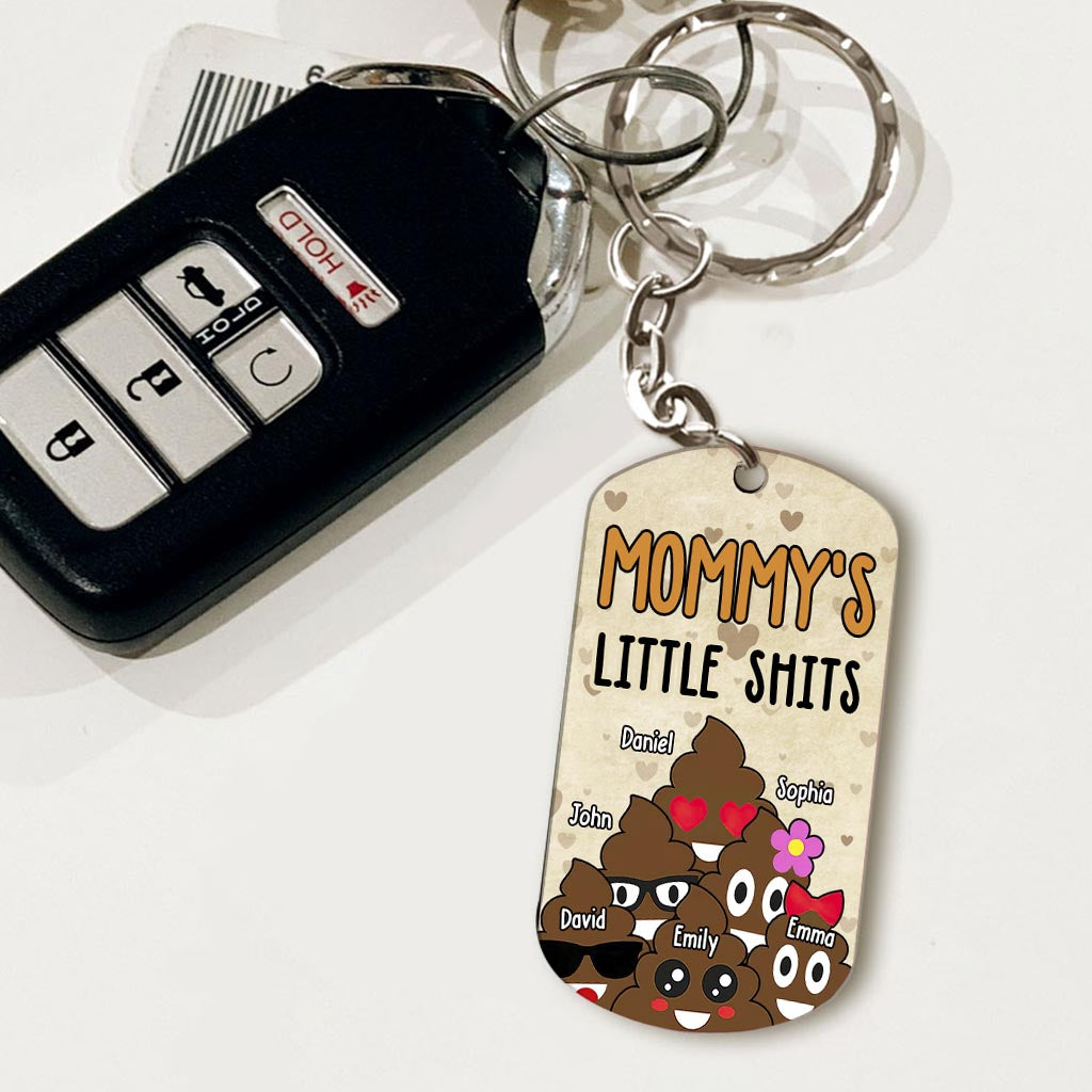Dad's Little Cuties - Gift for dad, grandma, grandpa, mom, uncle, aunt - Personalized Stainless Steel Keychain