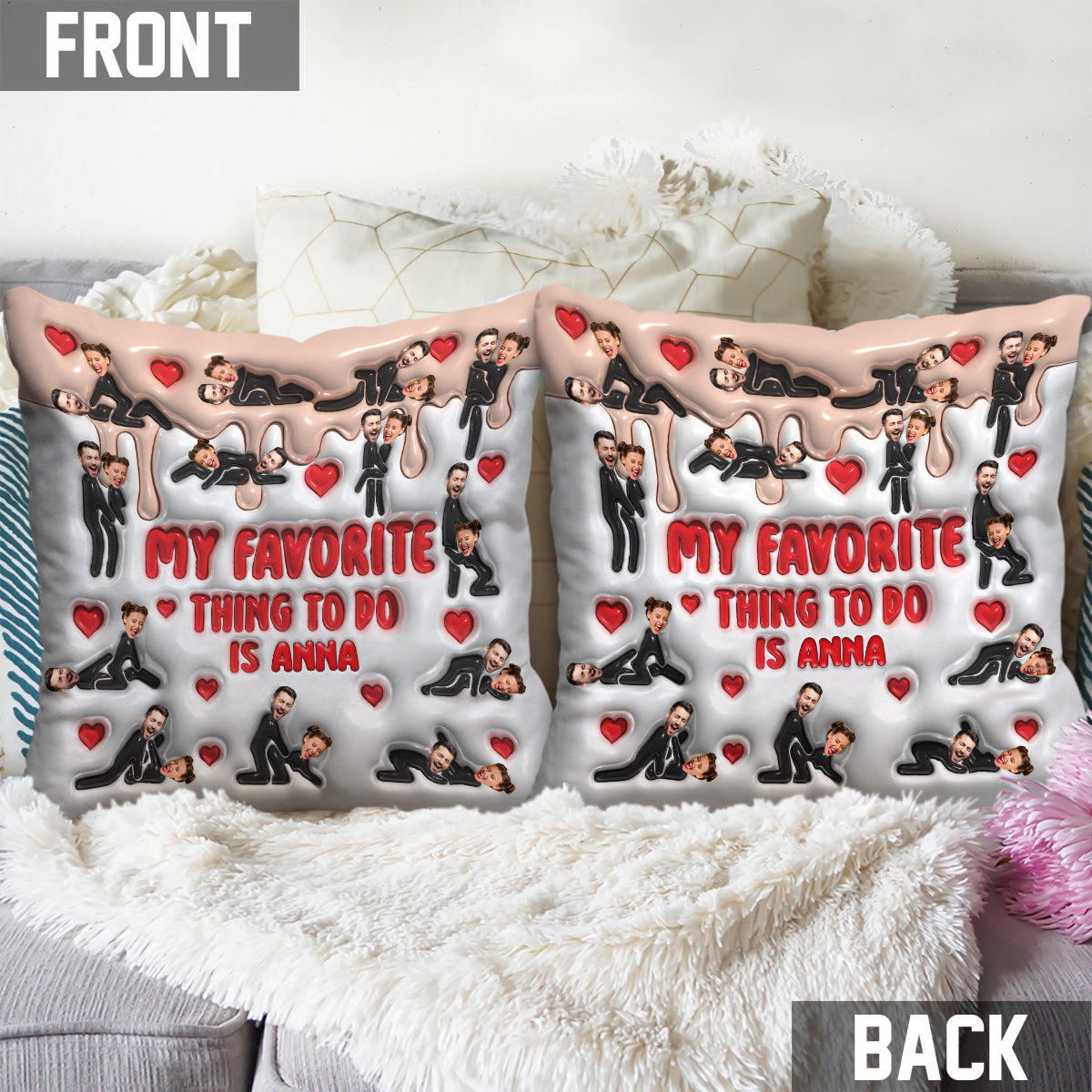 My Favorite Thing To Do Is You - Personalized Couple Throw Pillow