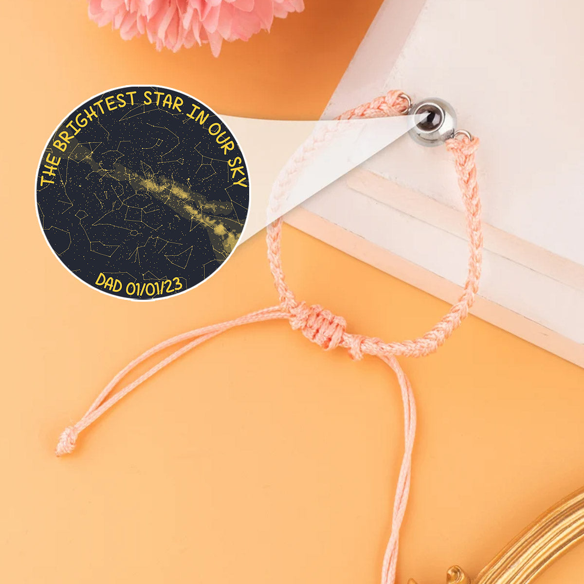The Brightest Star In Our Sky Custom Starmap Memorial - Memorial gift for loss of dog, cat - Personalized Projection Bracelet