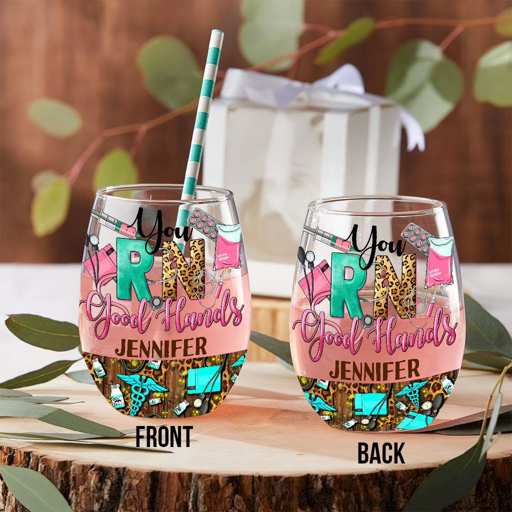 Nurse Life - Nurse gift for mom, her, wife, girlfrend - Personalized All Over Wine Glass