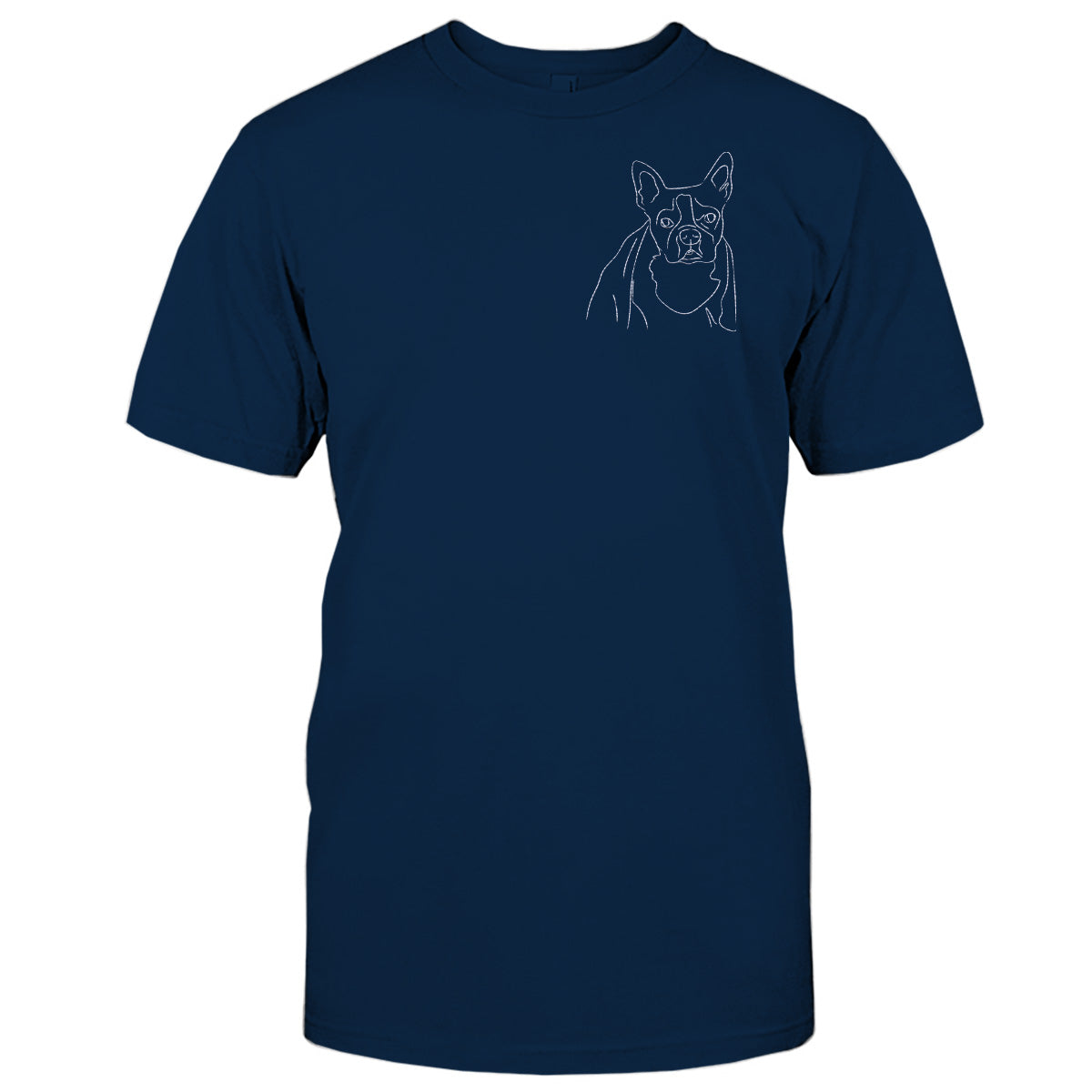 T-shirt brodé personnalisé avec motif de chien