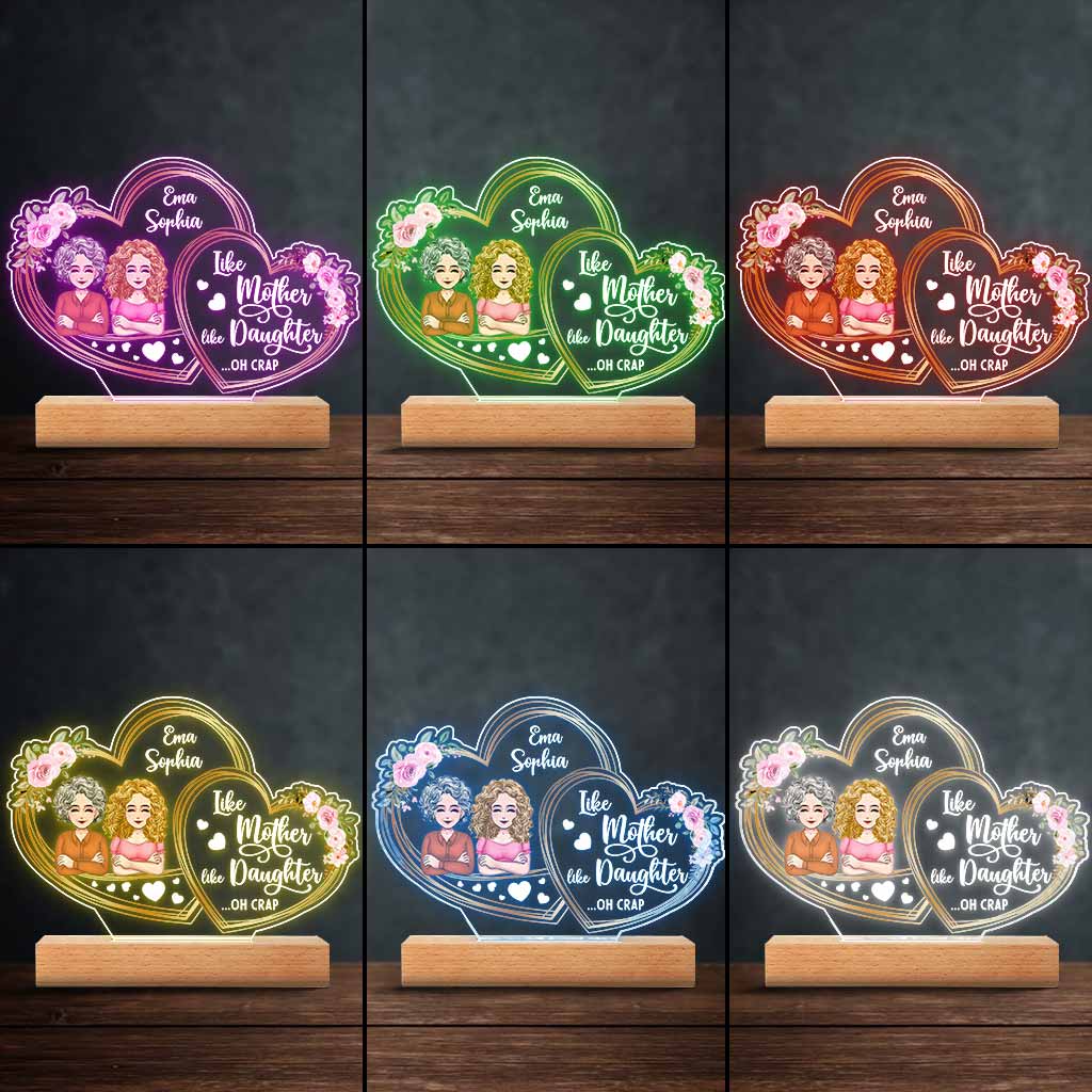 I Love You - Gift for mom, daughter - Personalized Shaped Plaque Light Base