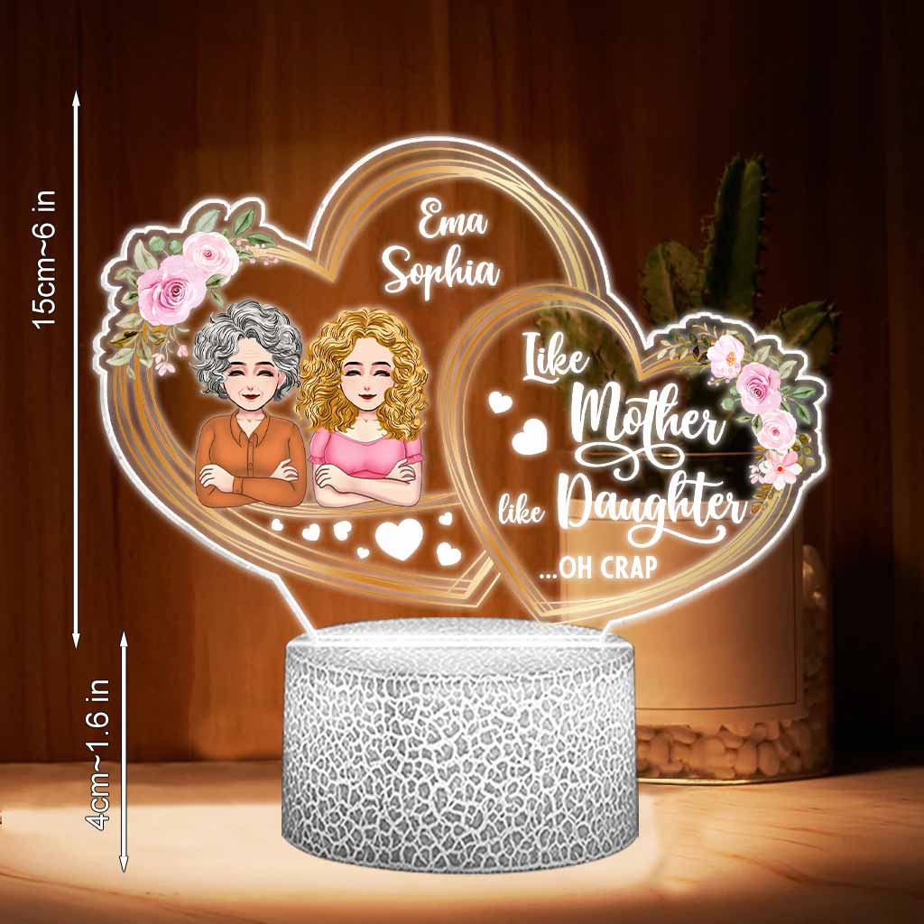 I Love You - Gift for mom, daughter - Personalized Shaped Plaque Light Base