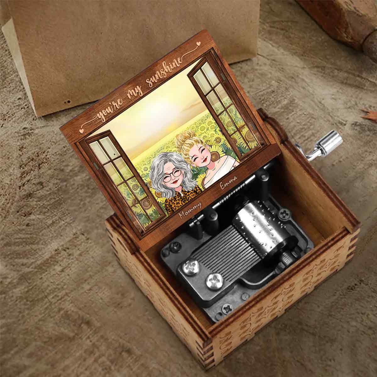 You're My Sunshine - Personalized Mother Hand Crank Music Box