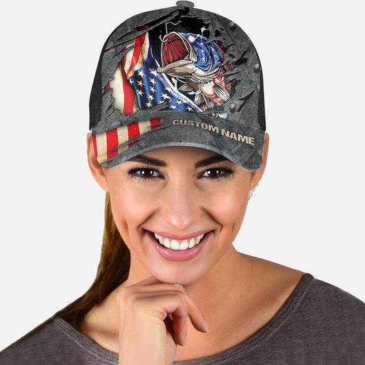 Fishing US Flag - Personalized Fishing Classic Cap