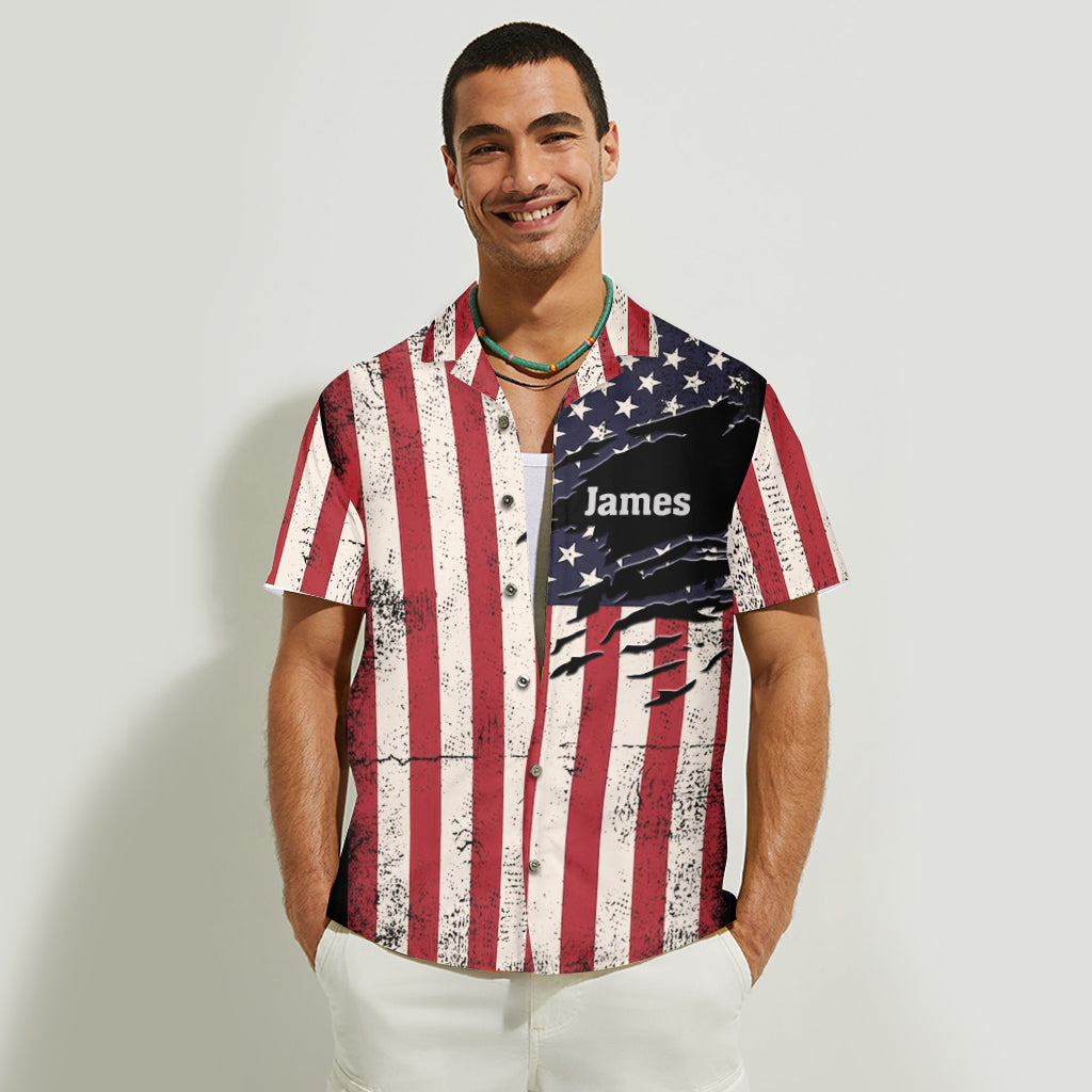 Patriotic Angler - Personalized Fishing Hawaiian Shirt