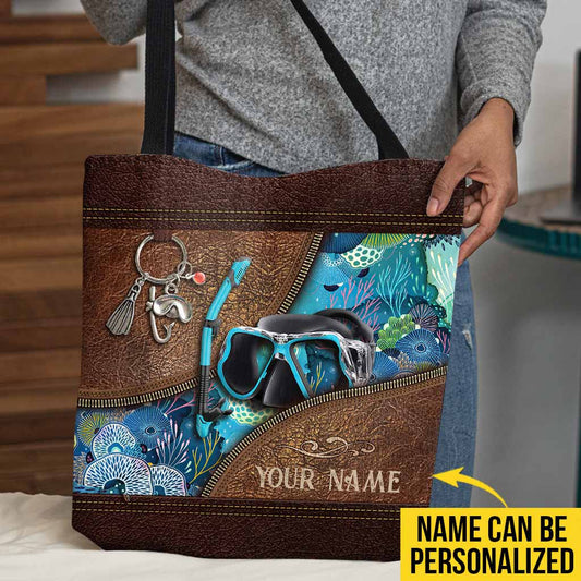 Love The Ocean - Scuba Diving Personalized Tote Bag