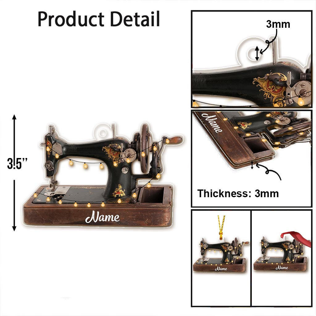 Sewing Items Collection - Personalized Christmas Sewing Transparent Ornament