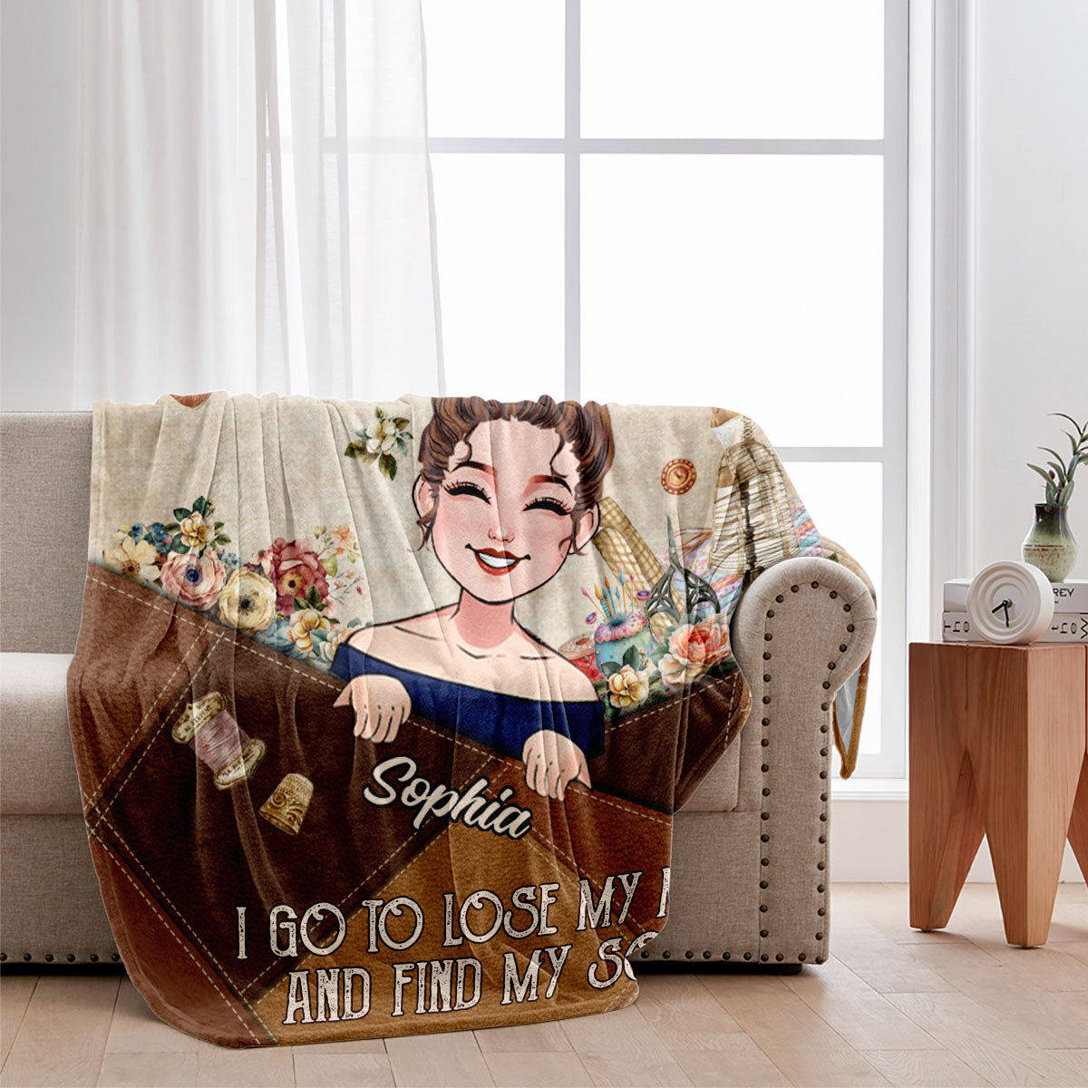 And Into The Sewing Room I Go - Personalized Sewing Blanket