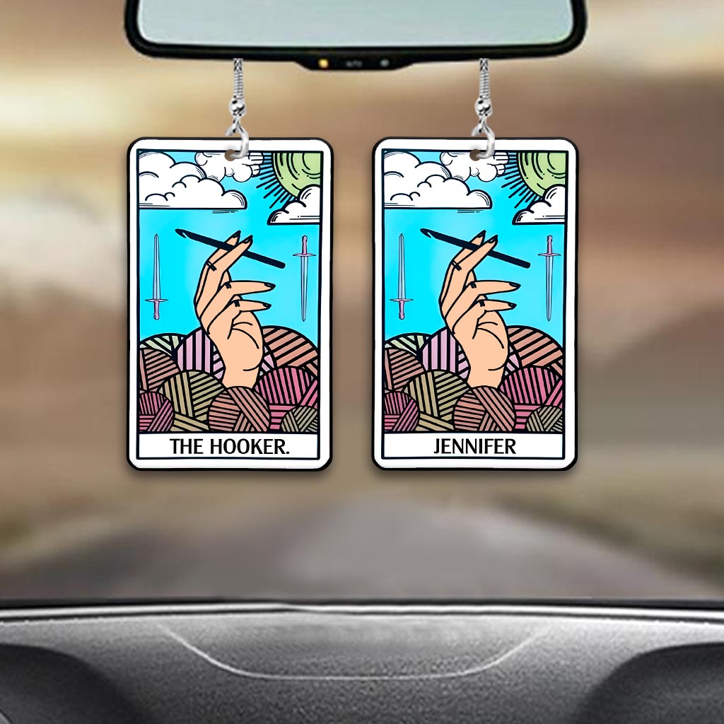 Der Hocker – Personalisierter gehäkelter Auto-Anhänger