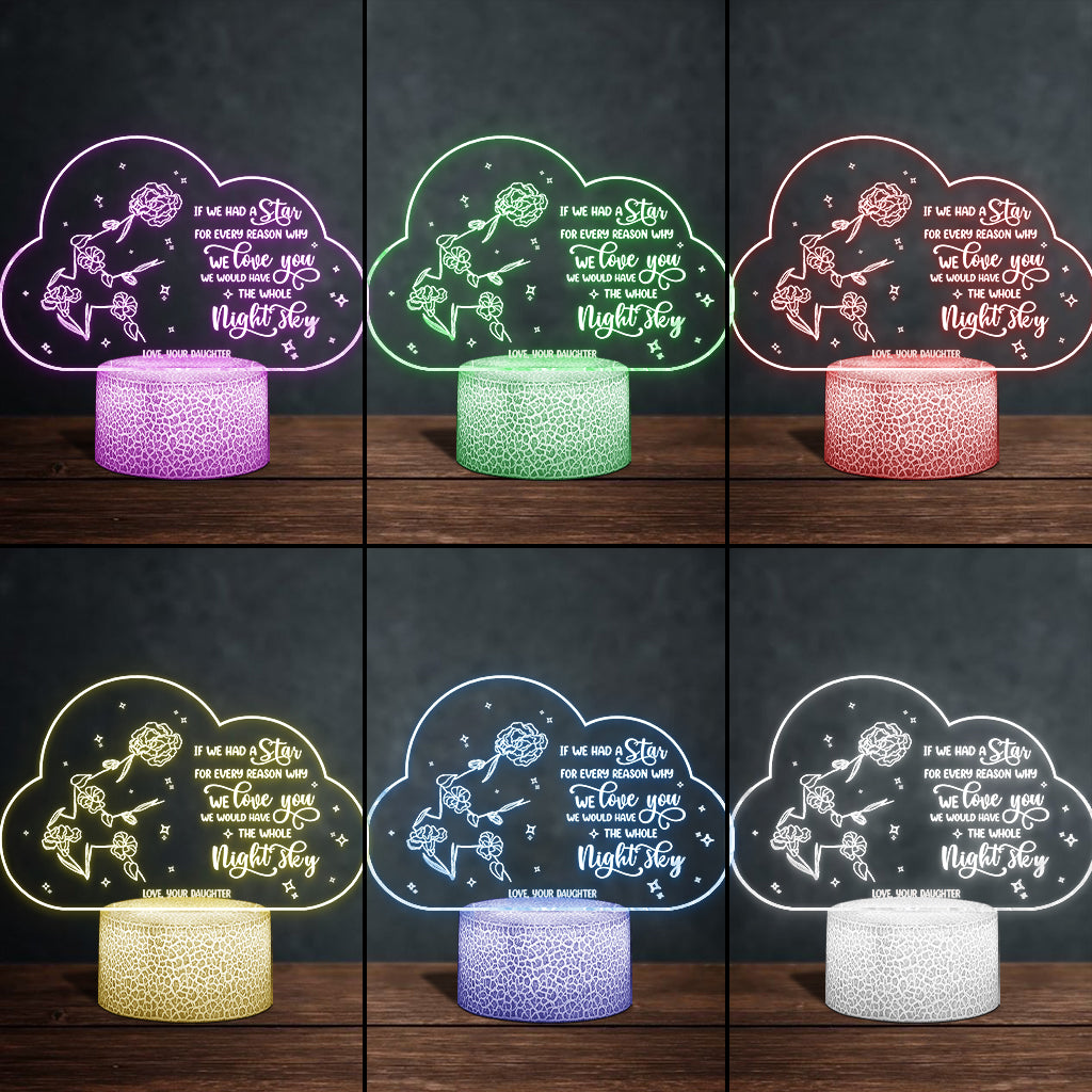 If Moms Were Flowers - Gift for mom, grandma, daughter, wife, girlfriend, dad, grandma, husband - Personalized Shaped Plaque Light Base