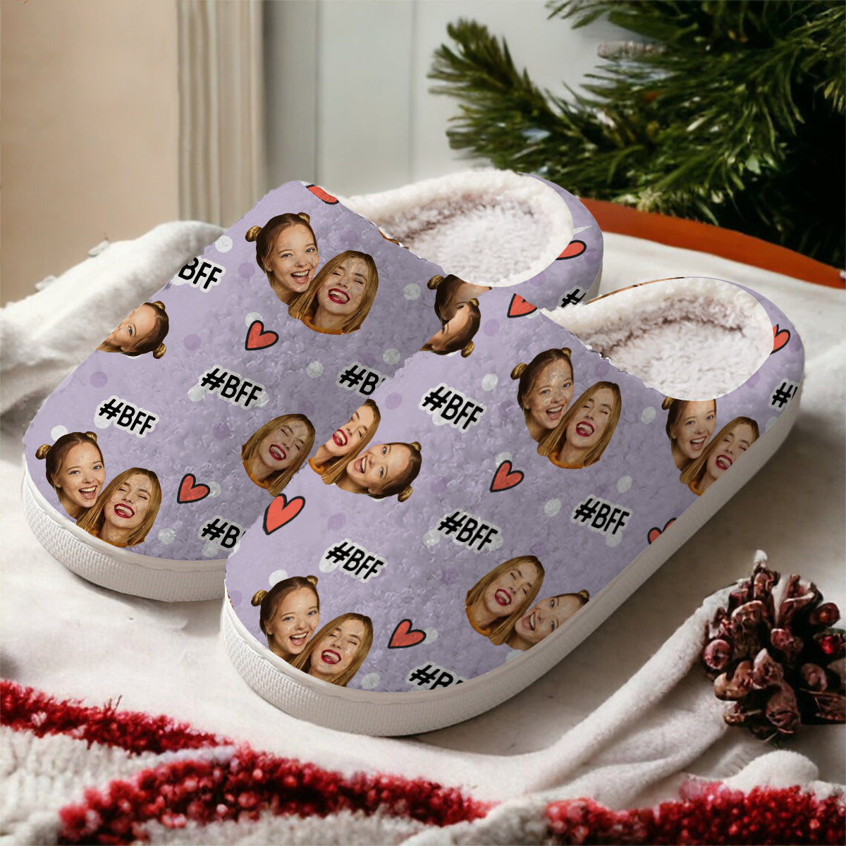 BFF Forever - Gift for friend - Personalized Slippers