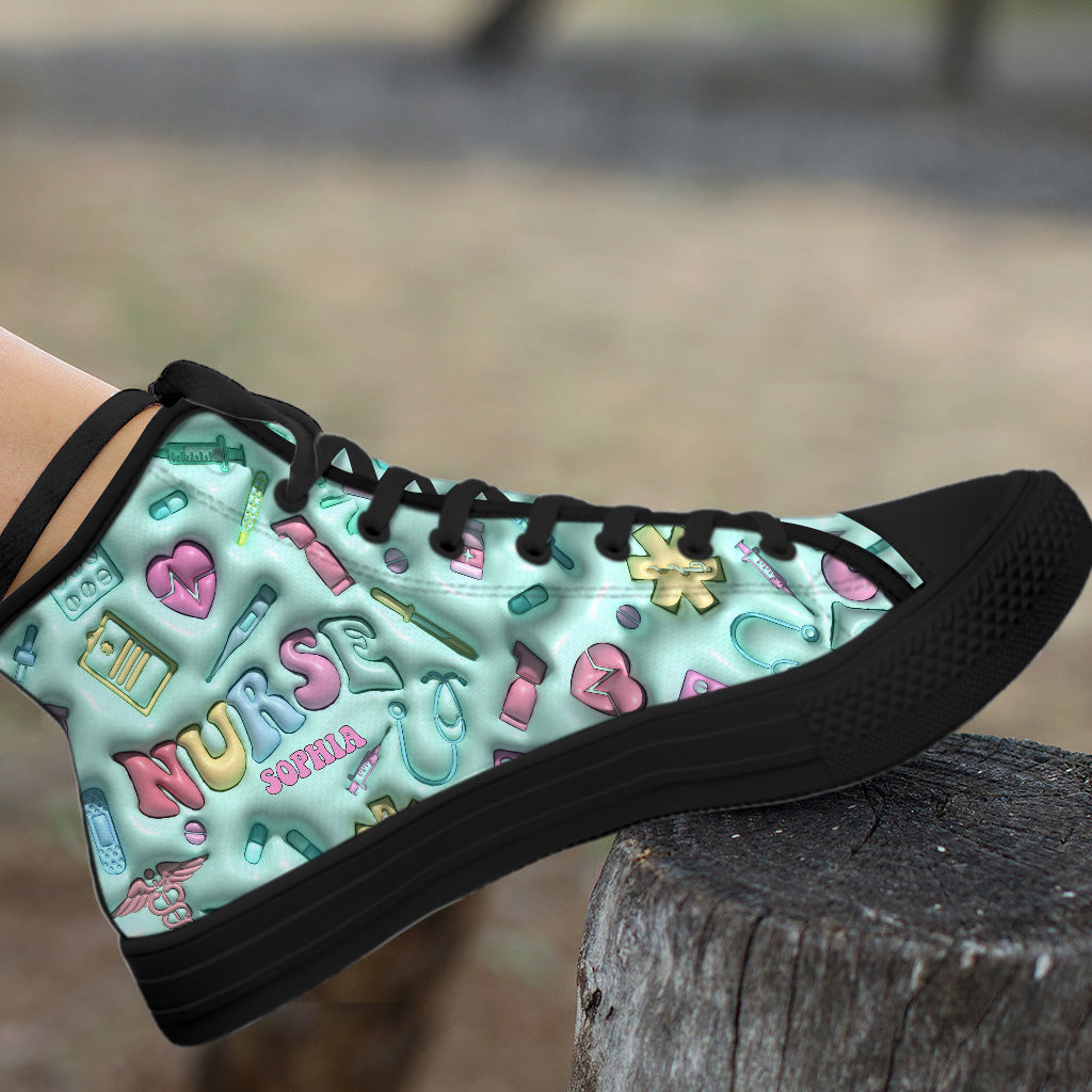 Nurse Life - Personalized Nurse High Top Shoes