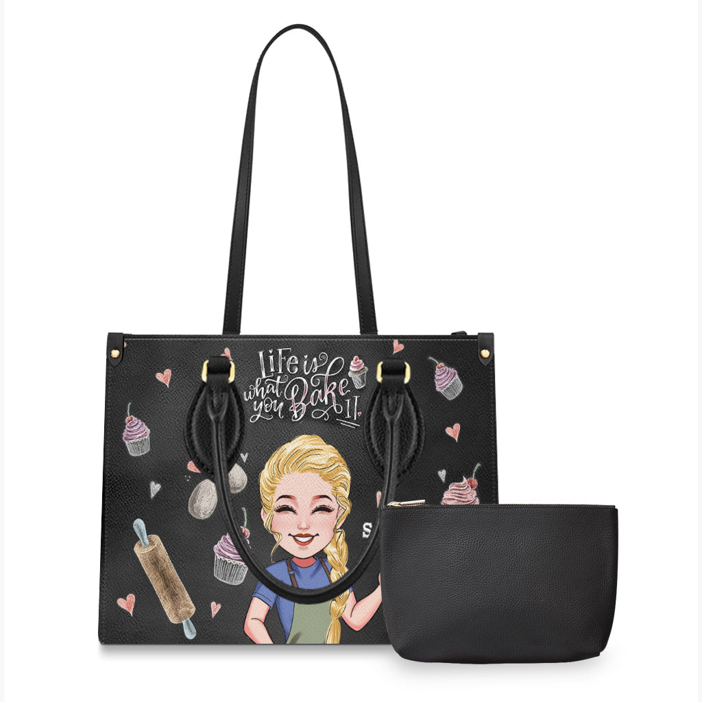 Life Is What You Bake It - Personalized Baking Leather Handbag