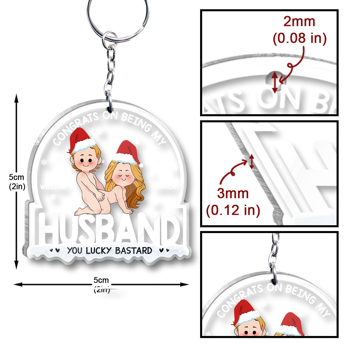 Congrats On Being My Husband - Personalized Couple Keychain