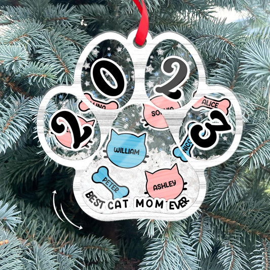 Meilleure maman de chien/de chat/de chien/de chat au monde ! Cadeau idéal pour les amoureux des chiens et des chats : boule à secouer personnalisée à 3 couches