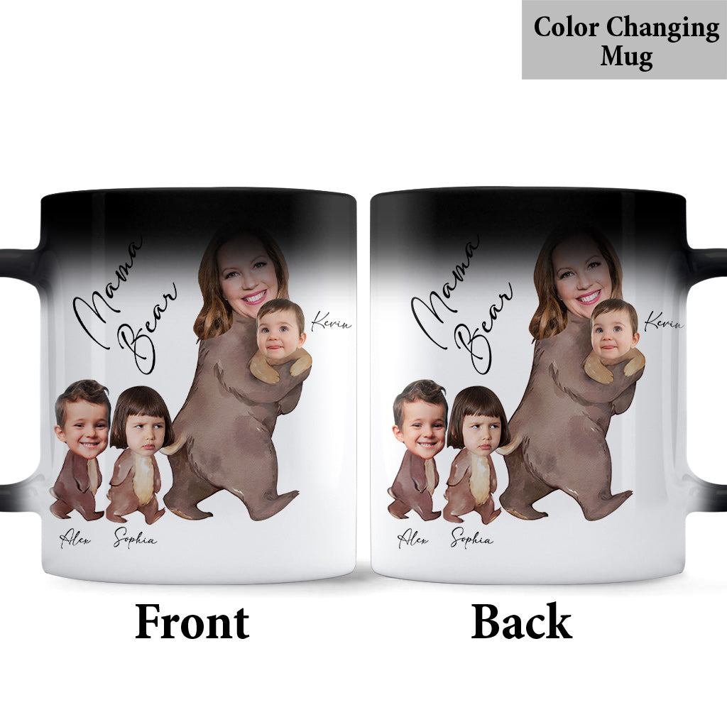 Mama Bear Watercolor Photo Custom - Personalized Mother Mug
