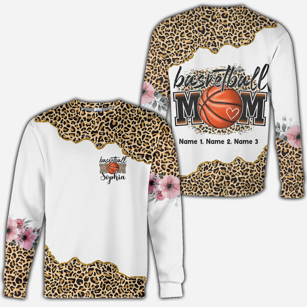 Maman basketteuse léopard - T-shirt de basket personnalisé intégral