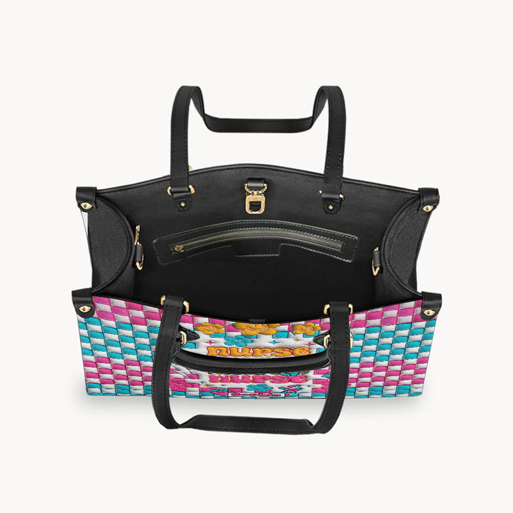 Nurse Life - Nurse gift for mom, her, wife, girlfriend, friend - Personalized Leather Handbag