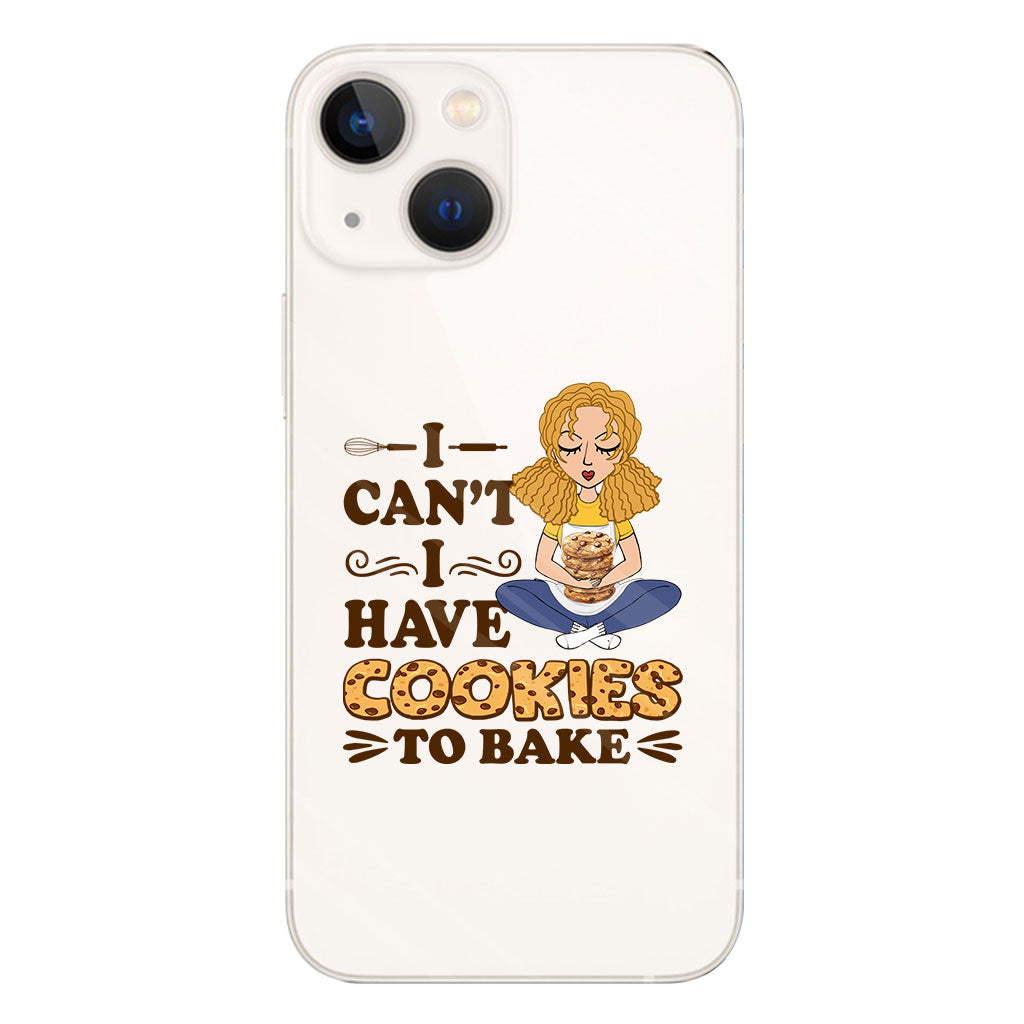 I Can't I Have Cookies To Bake - Personalized Baking Clear Phone Case