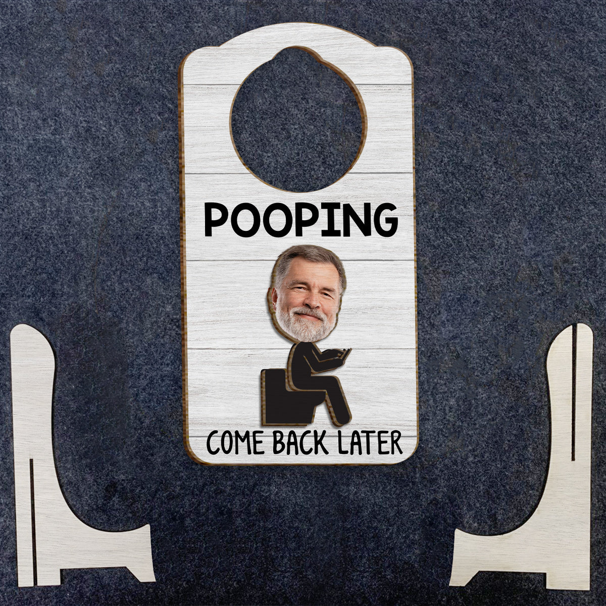 Funny Bathroom Sign - Personalized Father 2 Layered Wood Sign / Wood Plaque