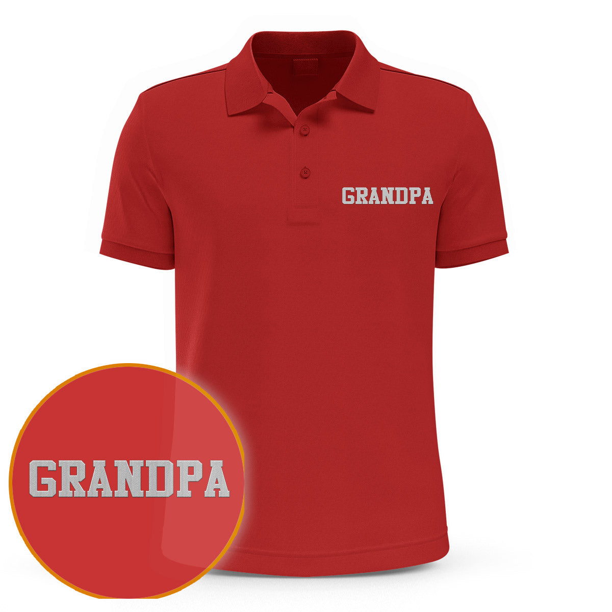 Custom Name - Personalized Grandpa Embroidered Polo Shirt