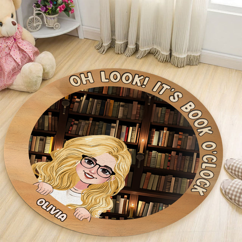It's Book O'clock - Personalized Book Round Rug