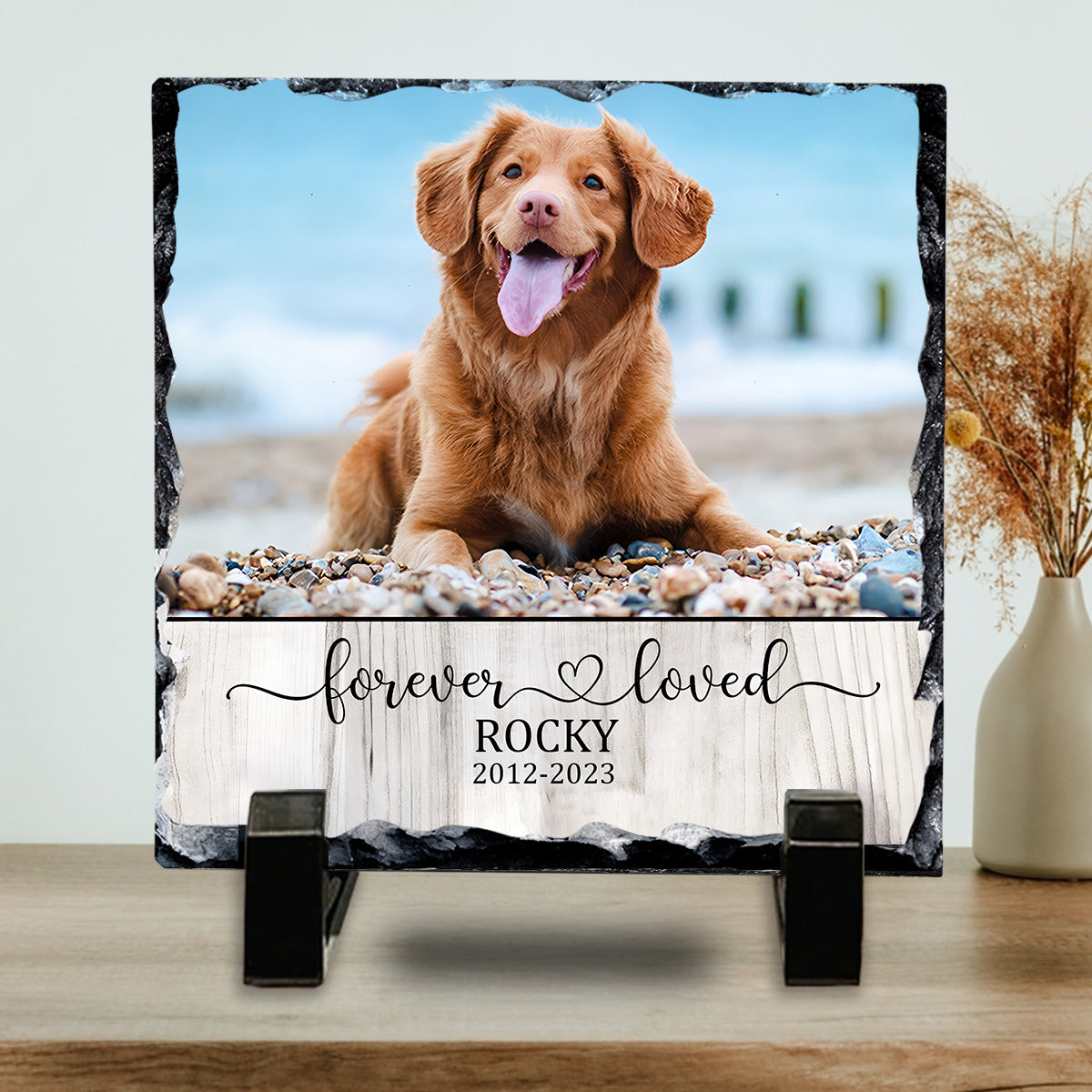 Forever Loved Cat Dog - Gift for dog lovers, who lost cat, who lost dog - Personalized Square Shaped Stone