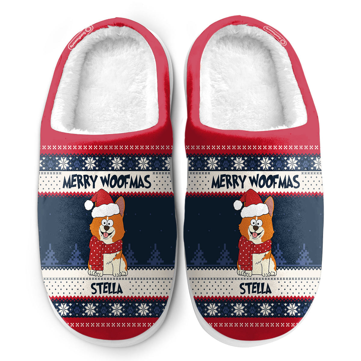 Meowy Christmas Merry Woofmas - Gift for dog lovers, cat lover - Personalized Slippers