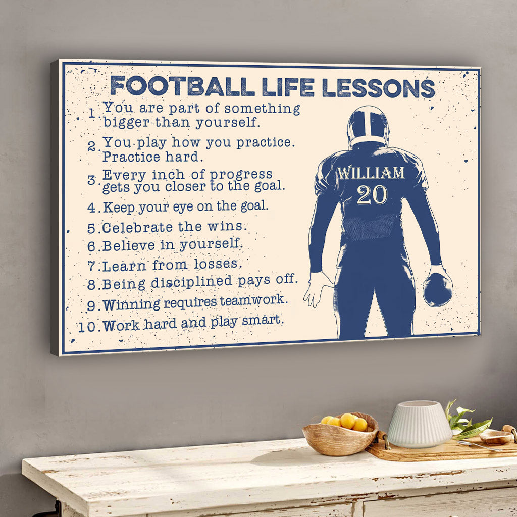 Fußball-Lebenslektion – Personalisierte Fußball-Leinwand und Poster