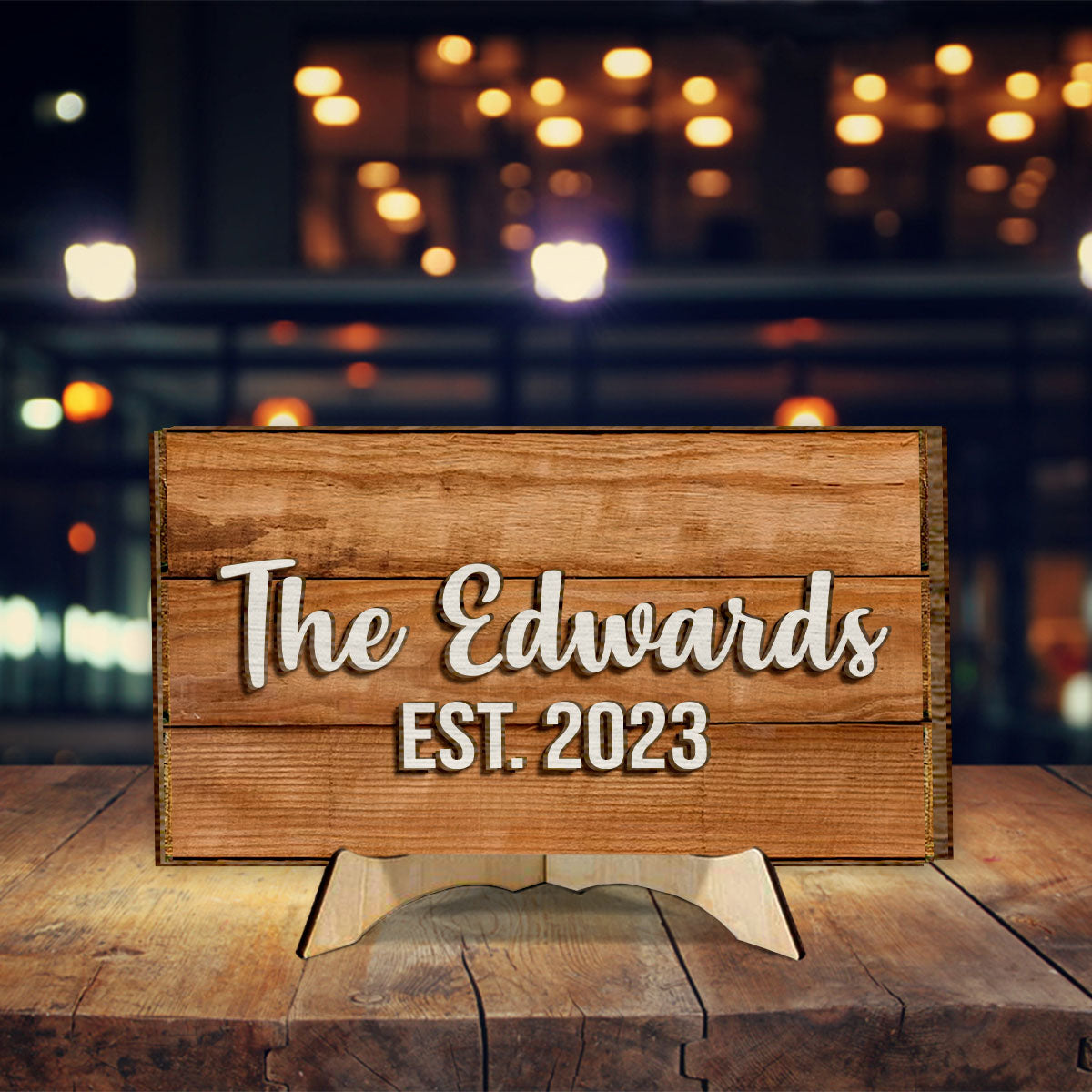 Our Family - Personalized Housewarming 2 Layered Wood Sign / Wood Plaque