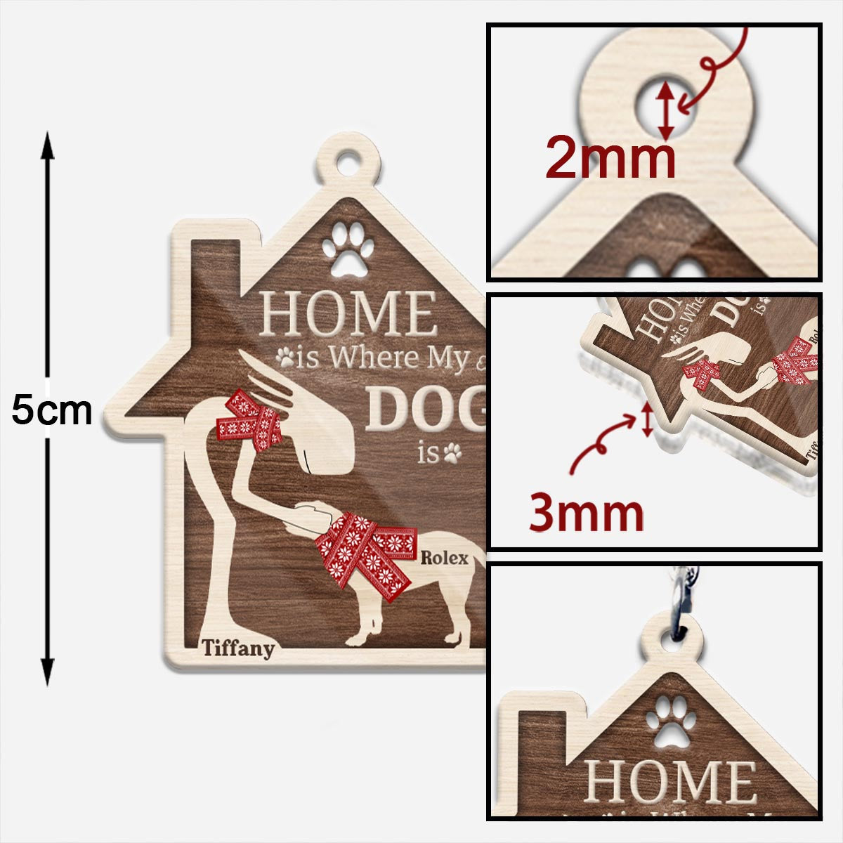 Home Is Where My Dog Is - Personalized Dog Keychain