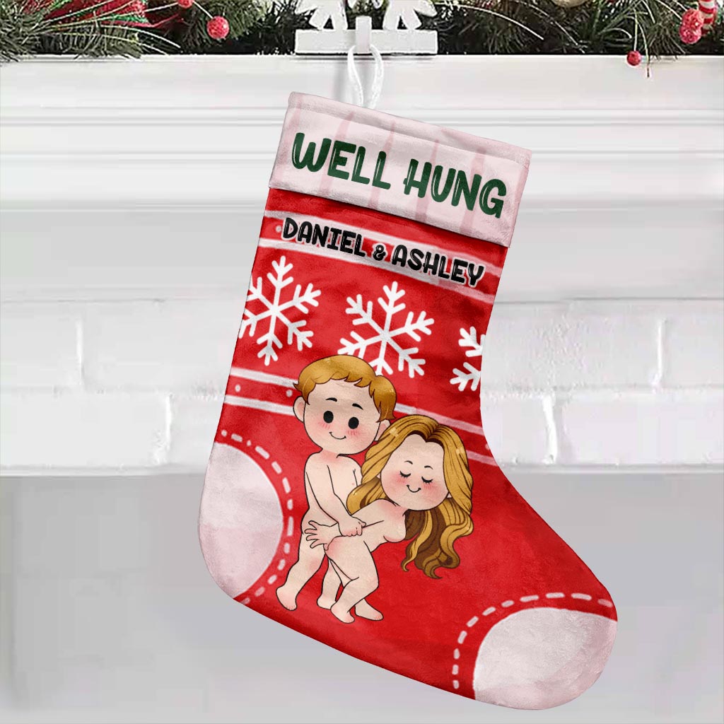 Well Hung - Personalized Couple Christmas Stockings