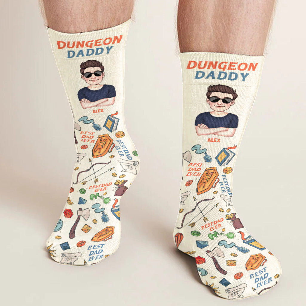 Like A Regular Dad But Cooler - Personalized RPG Socks