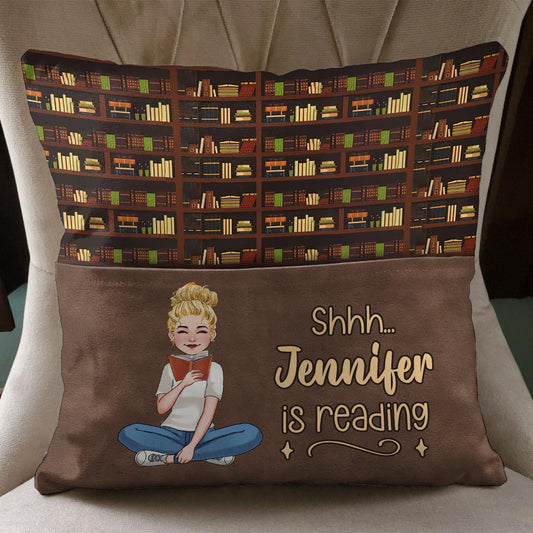 Quiet I'm Reading - Personalized Book Pocket Pillow