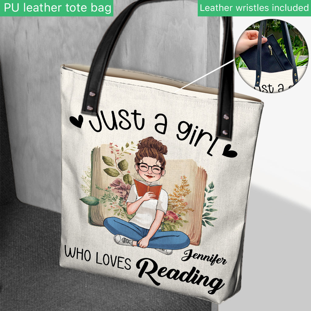 Just A Girl Who Loves Reading - Personalized Book Tote Bag