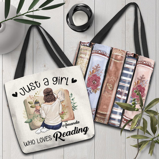 Just A Girl Who Loves Reading - Personalized Book Tote Bag