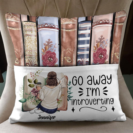 Go Away I’m Introverting - Personalized Book Pocket Pillow