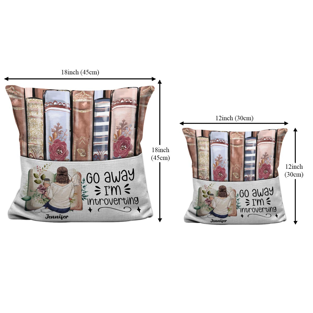 Go Away I’m Introverting - Personalized Book Pocket Pillow
