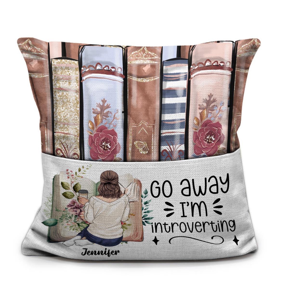 Go Away I’m Introverting - Personalized Book Pocket Pillow