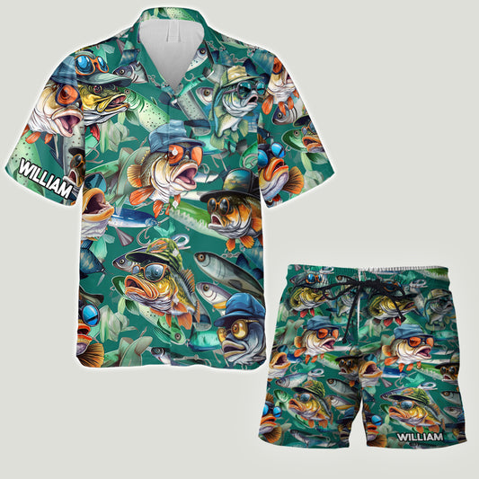 Love Fishing - Personalized Fishing Hawaiian Shirt & Men Shorts