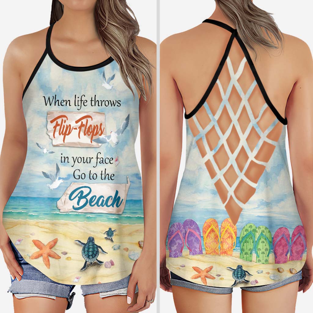 When Life Throws Flip flops In Your Face  - Sea Lover Cross Tank Top