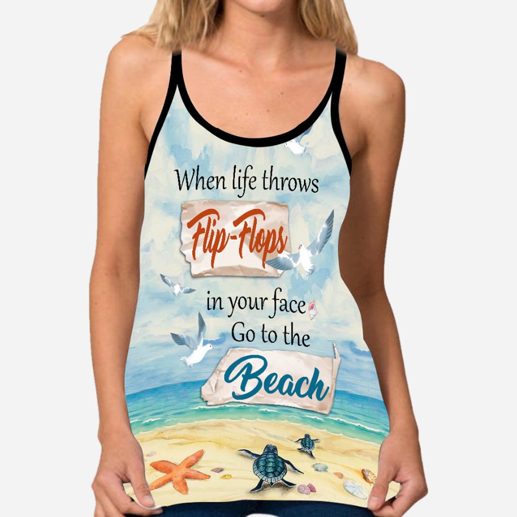 When Life Throws Flip flops In Your Face  - Sea Lover Cross Tank Top